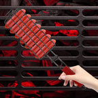 Outdoor Grill Basket with Non- Handle and Mesh for Grilling Sausages, Vegetables, and More