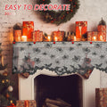 Subtle Black Bats Window Curtain for Holiday and Fireplace Decoration