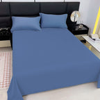 Simple Deluxe Queen Sheet Only, Deep Pocket Breathable & Cooling Bed Sheets, Easy Care Cotton Microfiber Bedsheets, Easy-Fit, Hotel Luxury Style Smooth Wrinkle Resistant Bedding, Blue