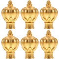 Acrylic Curtain Rod Finials 6 Pcs Golden for 26-28mm Window Rods