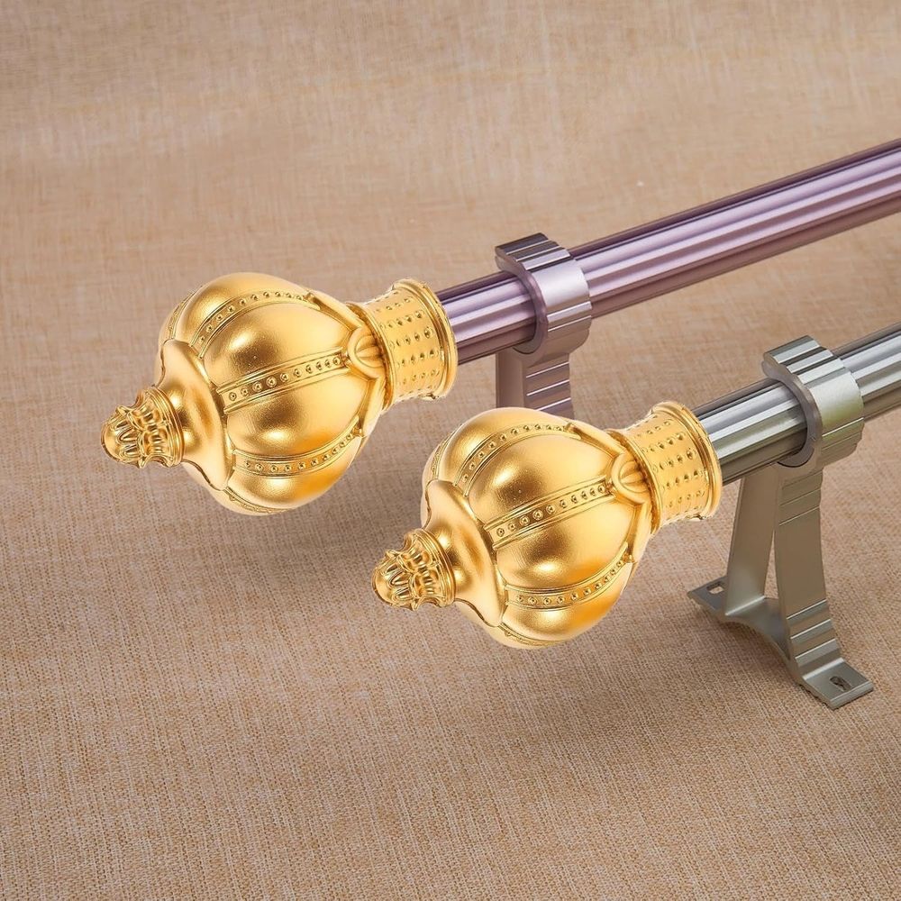 Acrylic Curtain Rod Finials 6 Pcs Golden for 26-28mm Window Rods