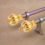 Acrylic Curtain Rod Finials 6 Pcs Golden for 26-28mm Window Rods