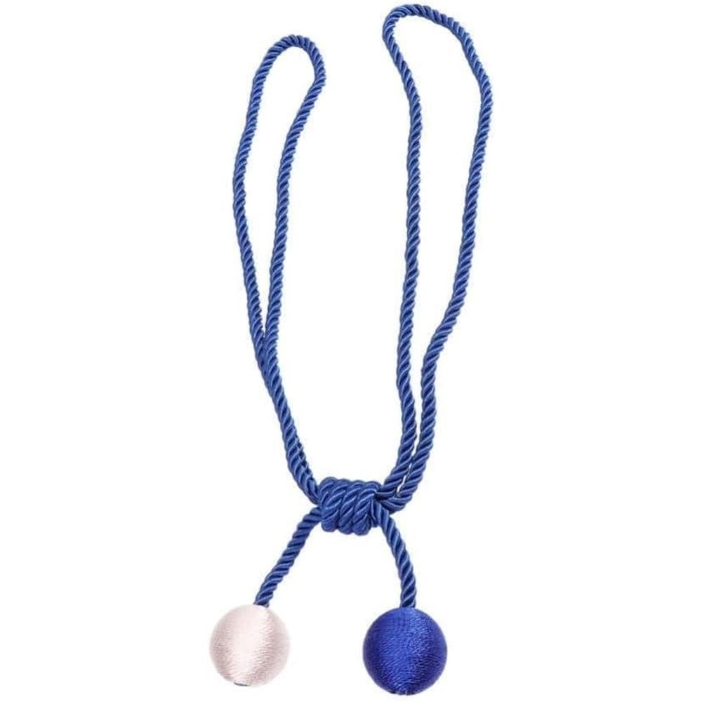 Blue Double Ball Curtain Tiebacks Polyester for Sheers Curtains
