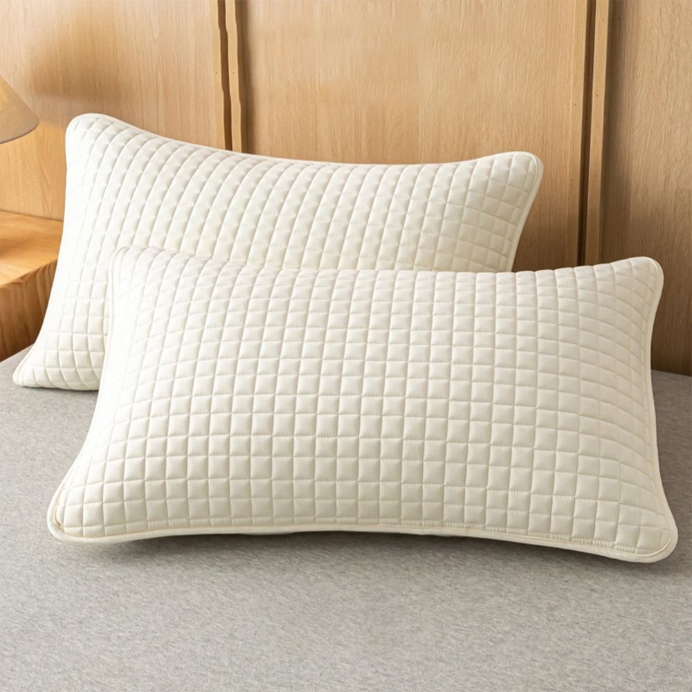 Pillow Protector Covers 2 Pack 48x74cm Waterproof Oil Stain Resistant Breathable Washable Soft Elastic Edge Standard Size for Bed Pillow Hygiene Home Sleeping Gift
