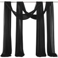 Red Sheer Window Scarf, 2 Pcs Red Sheer Window Scarf Curtains Valance, 216 inches Extra Long, Soft Textured Bed Canopy Scarf Curtains, Idea for Wedding Party Event Designs/Home Decor