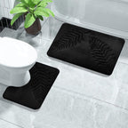 2 Pcs Bathroom Rugs, Leaves Bath Mat Toilet Mats, Soft Comfortable Non-Slip Bathroom Rug Set, Bath Mats for Bathroom, Machine Washable Bath Mat Bathroom Rug Sets, 20x31.5in, Dark Gray