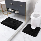 2 Pcs Bathroom Rugs, Leaves Bath Mat Toilet Mats, Soft Comfortable Non-Slip Bathroom Rug Set, Bath Mats for Bathroom, Machine Washable Bath Mat Bathroom Rug Sets, 20x31.5in, Dark Gray