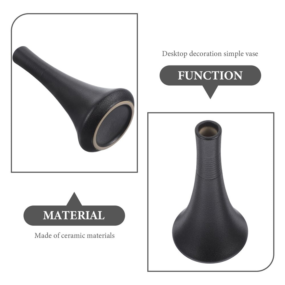 Black Ceramic Vase with Simple Design for Stylish Home Decor and Versatile Storage Solutions