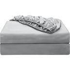 2-Pack Pure Cotton Fitted Sheet Twin Size, 600 Thread Count 16" Deep Pocket Egyptian Cotton Fitted Sheet (2pcs, Twin, Dark Grey)