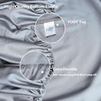 2-Pack Pure Cotton Fitted Sheet Twin Size, 600 Thread Count 16" Deep Pocket Egyptian Cotton Fitted Sheet (2pcs, Twin, Dark Grey)
