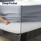 2-Pack Pure Cotton Fitted Sheet Twin Size, 600 Thread Count 16" Deep Pocket Egyptian Cotton Fitted Sheet (2pcs, Twin, Dark Grey)