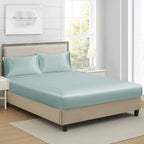 King Satin Fitted Sheet Black - Silky Smooth Breathable Bottom Sheet, Hotel-Quality