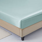 King Satin Fitted Sheet Black - Silky Smooth Breathable Bottom Sheet, Hotel-Quality
