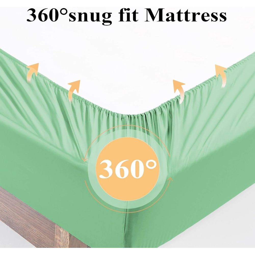 Shunjie.Home Bamboo Fitted Sheet Only Full Size, 400 Thread Count, 16" Deep, Super Soft, Beige