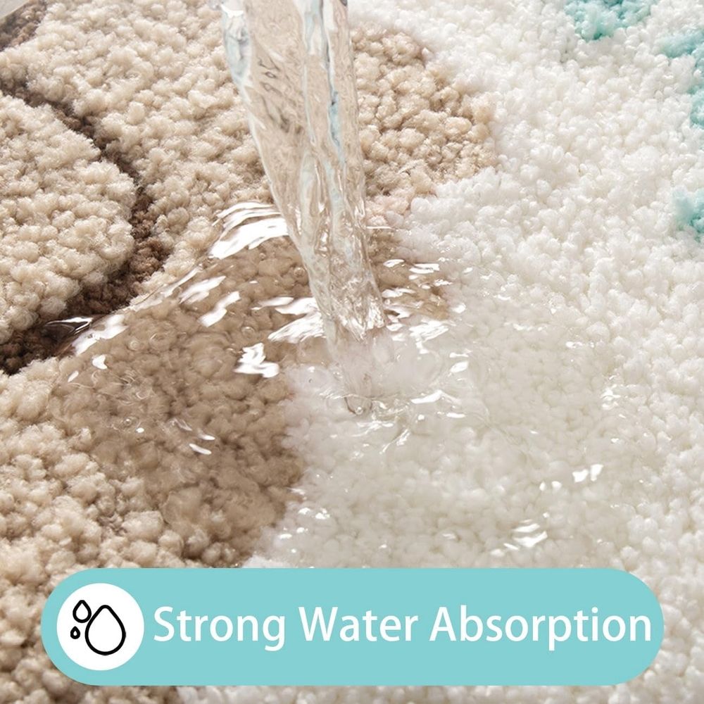 Beach Bathroom Rugs Coastal Seashell Bath Mat Funny Extra Soft Tufted Quick Dry Bath Mats for Bathroom Ocean Wave Starfish Decor Carpet Shower Non Slip Bath Rug
