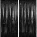 2 Pack Pink Metallic Tinsel Foil Fringe Curtains, Doorway Window Curtain for Photo Backdrop Baby Shower Wedding Birthday Party Decor