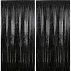 2 Pack Pink Metallic Tinsel Foil Fringe Curtains, Doorway Window Curtain for Photo Backdrop Baby Shower Wedding Birthday Party Decor