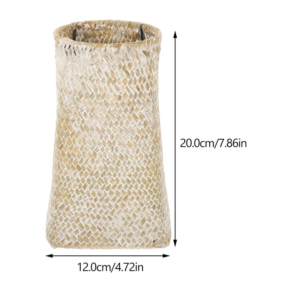 Handmade Ivory Woven Vase for Home and Office Art Decoration