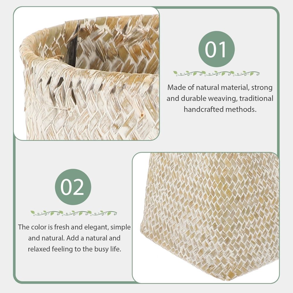 Handmade Ivory Woven Vase for Home and Office Art Decoration