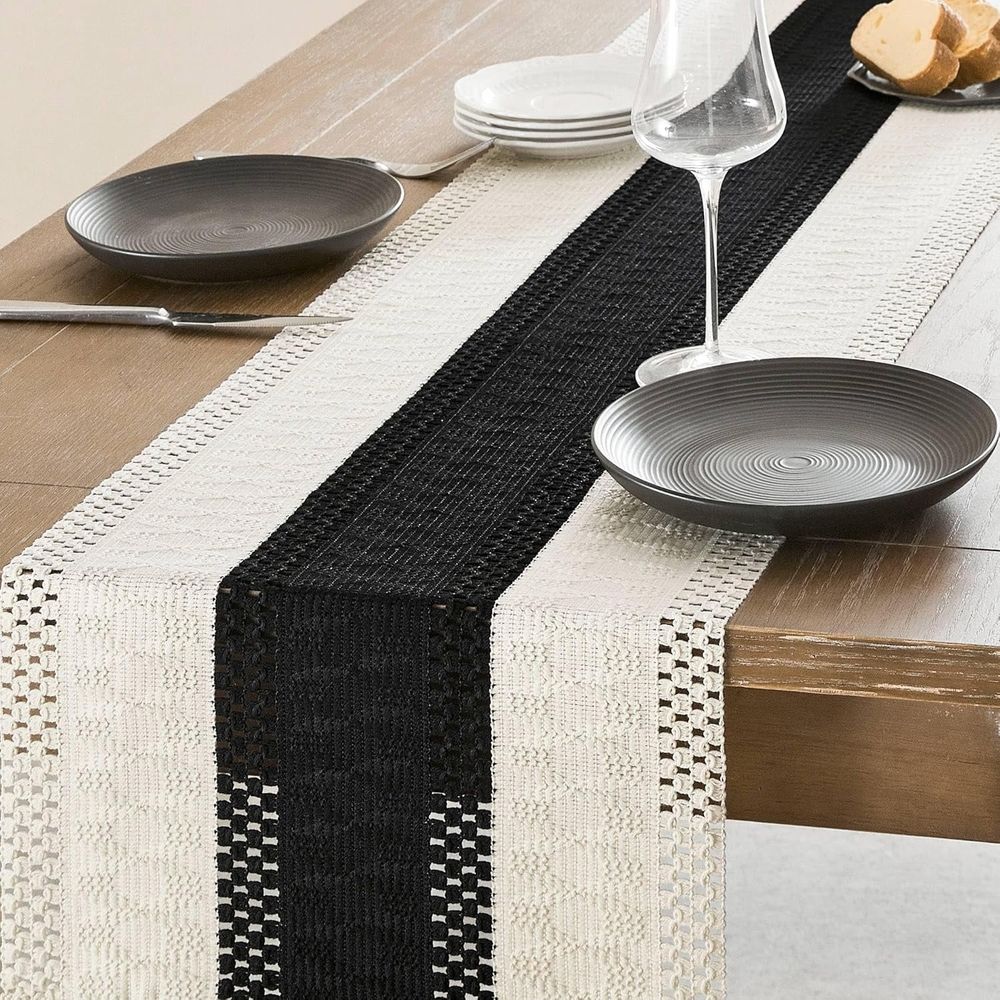 72 Inches Long Table Runner for Home Decor Farmhouse Style Table Runner with Tassels for Party Bohemian Rustic Bridal Shower Dining Decor (12x72 Inches)