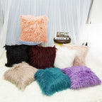 Faux Fur Throw Pillow Covers Cushion Covers Luxury Soft Decorative Pillowcase Fuzzy Pillow Covers for Bed/Couch,18 x 18 Inches