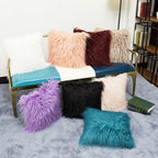 Faux Fur Throw Pillow Covers Cushion Covers Luxury Soft Decorative Pillowcase Fuzzy Pillow Covers for Bed/Couch,18 x 18 Inches