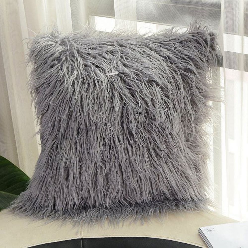 Faux Fur Throw Pillow Covers Cushion Covers Luxury Soft Decorative Pillowcase Fuzzy Pillow Covers for Bed/Couch,18 x 18 Inches