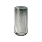 Modern Vertical Ribbed Glass Cylinder Vase – Stylish Home Decor Centerpiece for Living Room, Table, Desk or Entryway, Ideal for Fresh Flowers, Hydroponic Green Plants, Candles, Housewarming Gift, C
