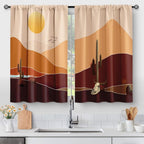 Red Rose and Kitchen Curtains - Rustic Romantic Valentine Farmhouse Girls Women Short Tier Cafe Curtains Decor for Dining Room Art Country Rod Pocket Window Drapes 24 Inch Length 2 Panels Set