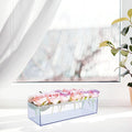 Long Blue Plastic Vase for Flowers Decorative Centerpiece Use