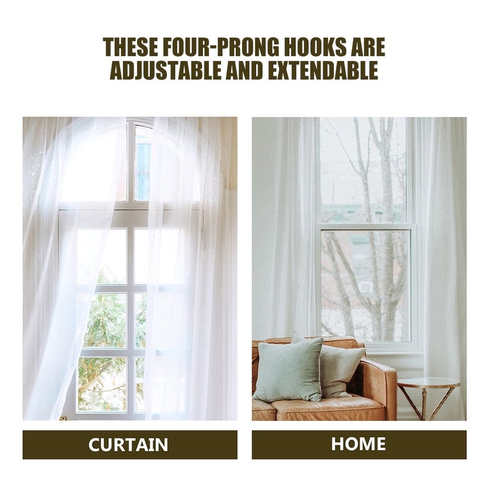 25pcs Pinch Pleat Curtain Hooks Plastic for Door Curtain Quick Installation at Home