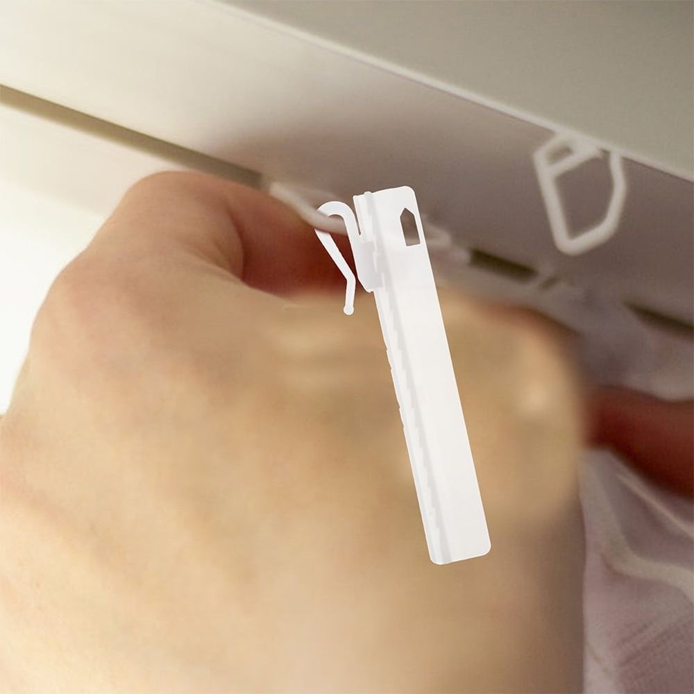 25pcs Pinch Pleat Curtain Hooks Plastic for Door Curtain Quick Installation at Home