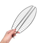 Heavy Duty Stainless Steel Fish Grill Basket with Clamp for Outdoor Bbq and Camping