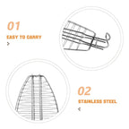 Heavy Duty Stainless Steel Fish Grill Basket with Clamp for Outdoor Bbq and Camping