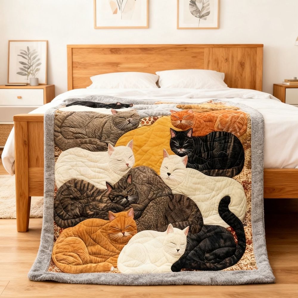Cotton Blanket-Sherpa Blanket,Cat Print Blanket Cute Cats Cozy Throw Blanket Lightweight Warm Plush Fleece Blankets Funny Animal Blankets For Couch Bed Sofa Warm Farmhouse For Cat Lovers