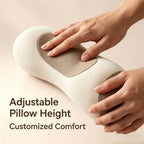 Buckwheat Neck Pillow, Ergonomic Neck Support Bolster for Side & Back Sleepers, Adjustable Support Pillow for Neck Pain Relief & Spine Alignment