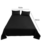 Bed Sheets, Comfortable Microfiber Fabric Sheet, Bed Sheets Queen Size with Breathability, Soft, Wrinkle Free, Breathable, Refreshing Feeling, 70.87" x 90.55", Black