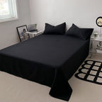 Bed Sheets, Comfortable Microfiber Fabric Sheet, Bed Sheets Queen Size with Breathability, Soft, Wrinkle Free, Breathable, Refreshing Feeling, 70.87" x 90.55", Black