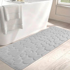 Bathroom Rugs, Embossed Bathroom Mat Comfortable Floor Mats, Non-Slip and Absorbent Bath Rugs, Washable Mat for Bathroom Floor, 59" x 19.7", Gray