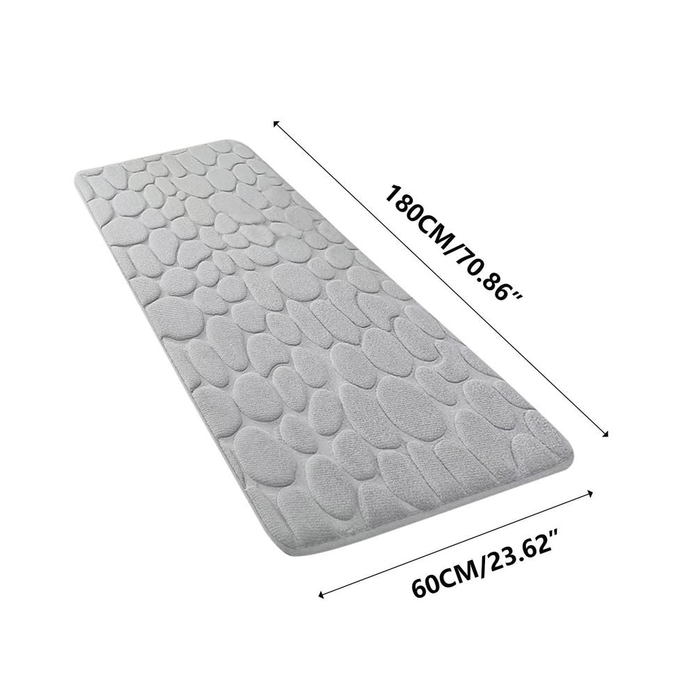 Bathroom Rugs, Embossed Bathroom Mat Comfortable Floor Mats, Non-Slip and Absorbent Bath Rugs, Washable Mat for Bathroom Floor, 59" x 19.7", Gray