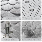 Bathroom Rugs, Embossed Bathroom Mat Comfortable Floor Mats, Non-Slip and Absorbent Bath Rugs, Washable Mat for Bathroom Floor, 59" x 19.7", Gray