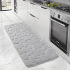 Bathroom Rugs, Embossed Bathroom Mat Comfortable Floor Mats, Non-Slip and Absorbent Bath Rugs, Washable Mat for Bathroom Floor, 59" x 19.7", Gray