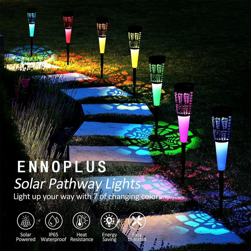 Bright Solar Outdoor Lights Flashing Color Changing LED Solar Outdoor Lights IP67 Solar Lights Solar Garden Lights For Walkway Garden Patio
