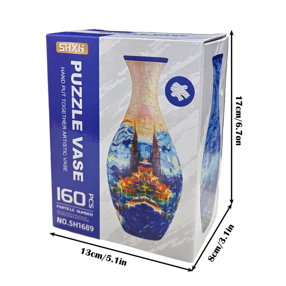 3D Puzzles Vase for Adults, 3D Puzzle Vase, 160 PCS 3D Puzzle Vase for Adults, 9.6*4.3in 3D Puzzle Unique Flower Vase, Gifts for Flower Vase Office Decor and Home Decoration(Flowers)