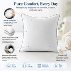 Pillows, 17.71x17.71 Memory Foam Pillows,White Throw Pillow Insert Machine Washable Pillow,Bedding Pillow