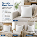 Pillows, 17.71x17.71 Memory Foam Pillows,White Throw Pillow Insert Machine Washable Pillow,Bedding Pillow