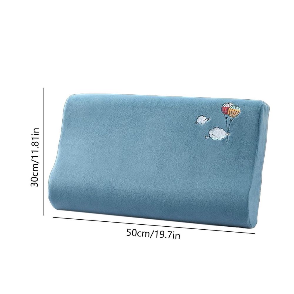Pillow Cover for Contour Memory Foam Pillow, Blue Soft Plush Neck Pillowcase Bed Pillow Case, Zipper Closure, for Sleeping Pillows, 12'x20'