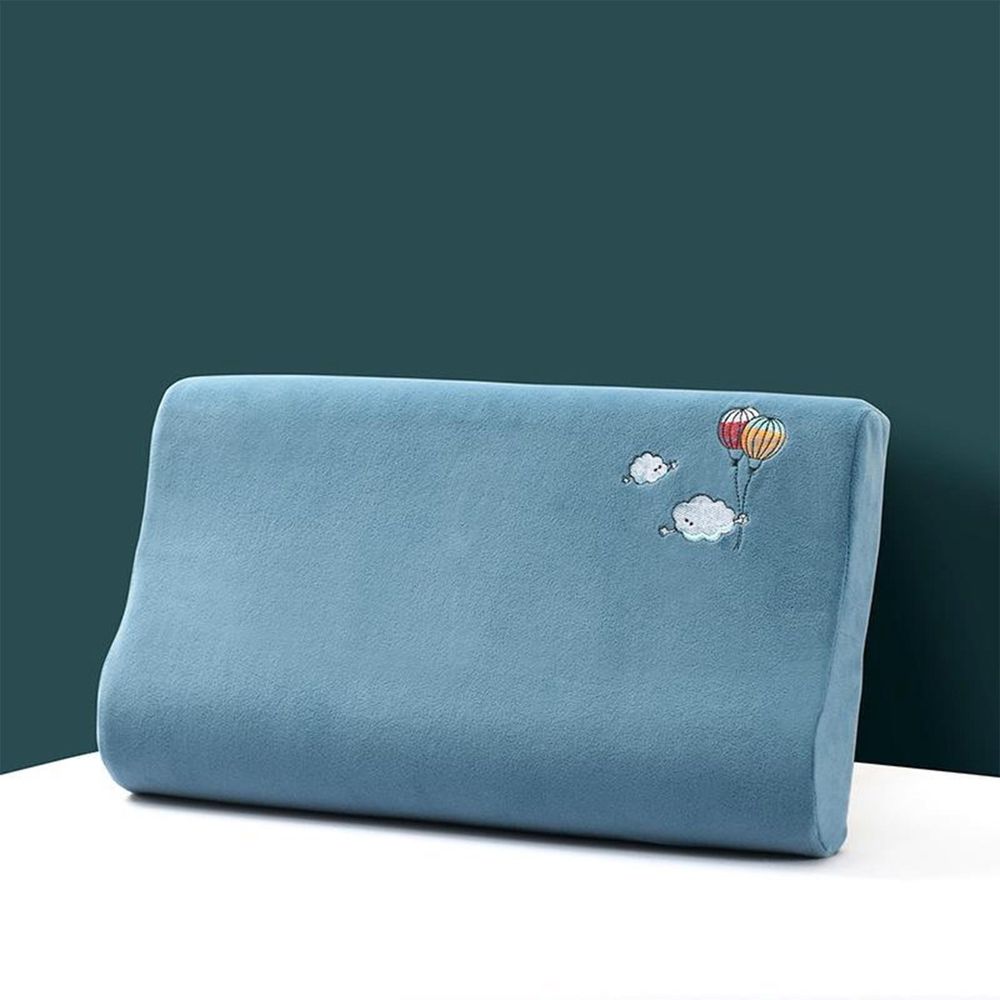 Pillow Cover for Contour Memory Foam Pillow, Blue Soft Plush Neck Pillowcase Bed Pillow Case, Zipper Closure, for Sleeping Pillows, 12'x20'