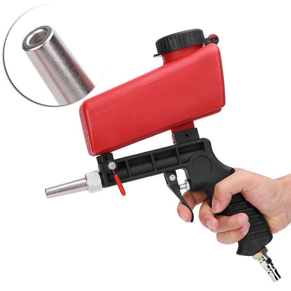 Pneumatic Sand Gun Kit, Sandblasting Machine Industrial Adjustable Portable Hand Held Sand（red,26.2*29cm)