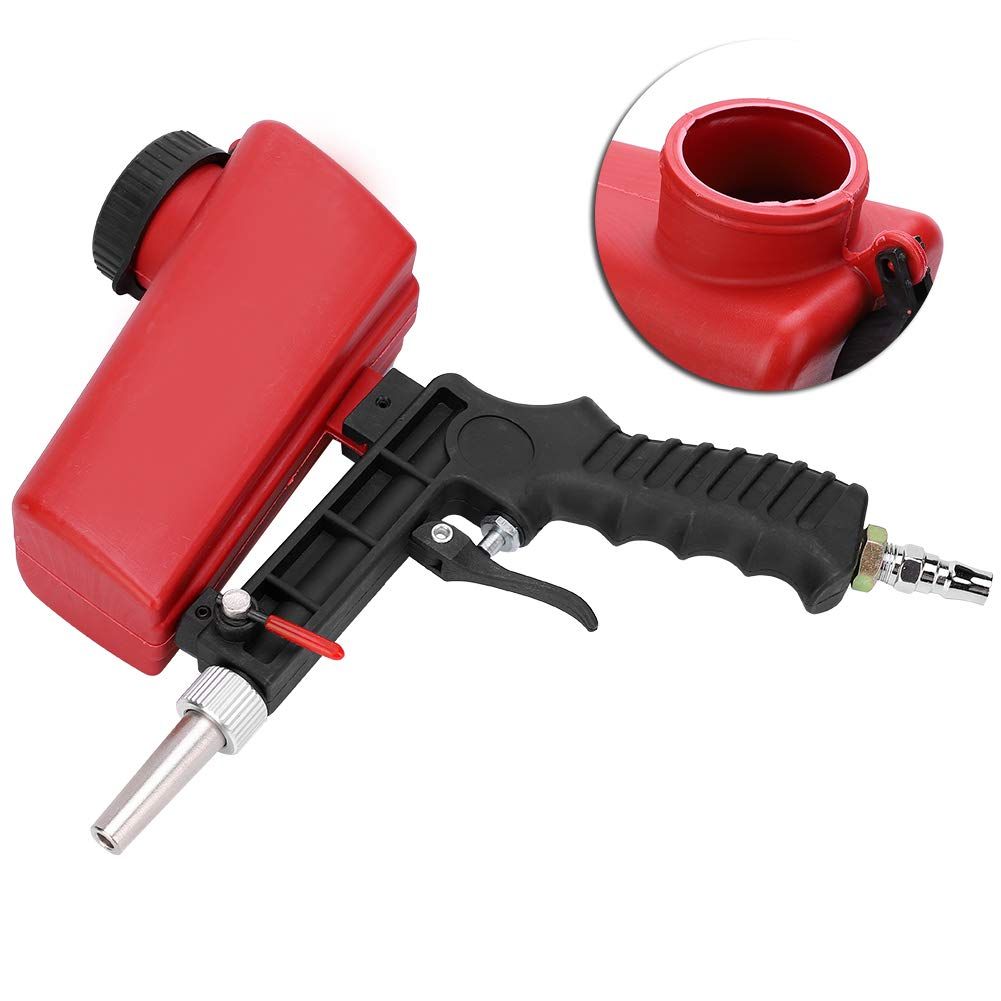 Pneumatic Sand Gun Kit, Sandblasting Machine Industrial Adjustable Portable Hand Held Sand（red,26.2*29cm)